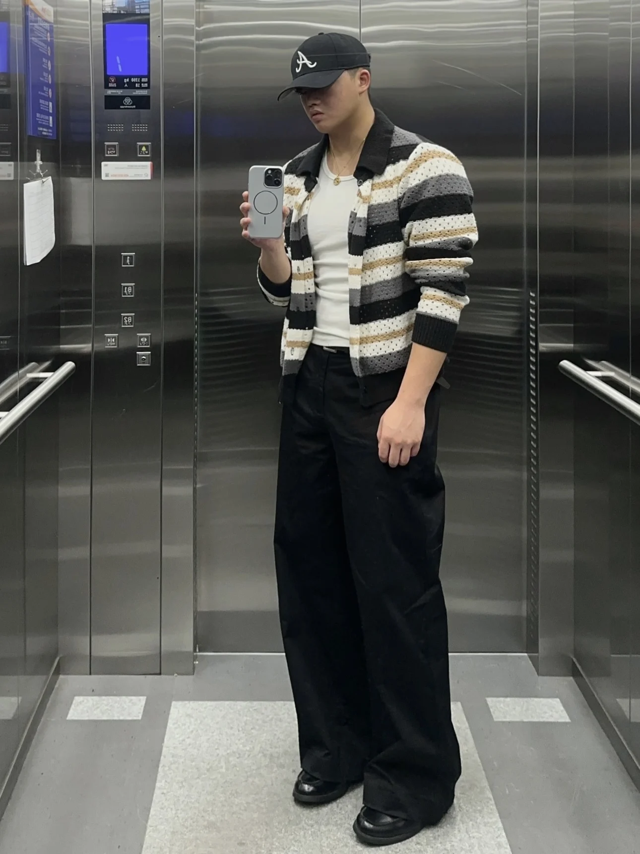 アメリカン Sle ヴィンテージ ニット ホロー アウト ロング Sve メンズ クリーンフィット 秋 通気性 オルダー フィット トップ ソフトで快適