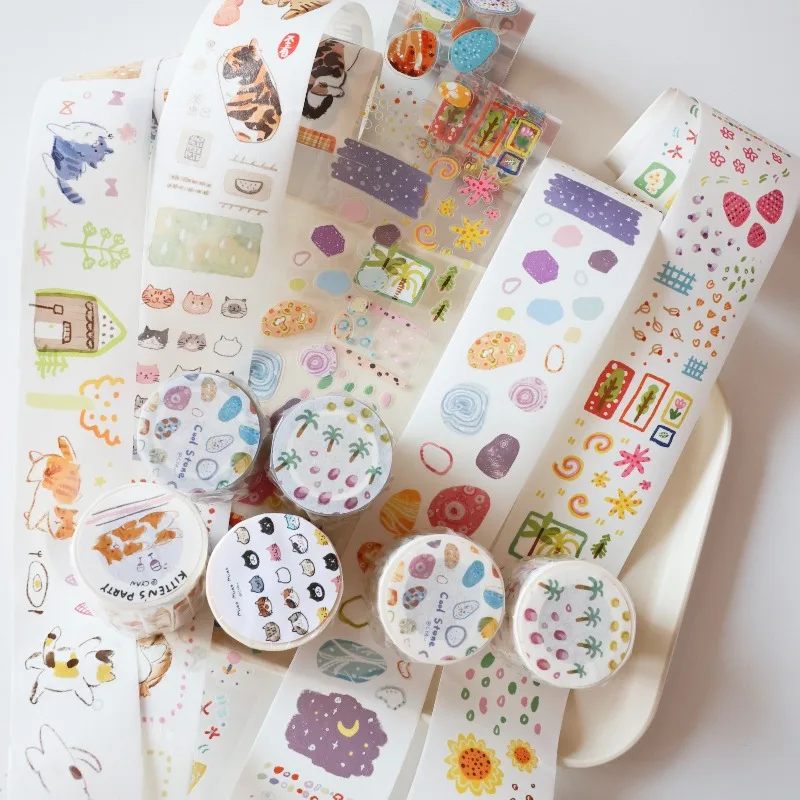 

Повседневная жизнь Цветок Фрукты Овощи Кошка Высечка ПЭТ Ленты Васи Товары для рукоделия DIY Скрапбукинг Изготовление карт Декор План Стикеры