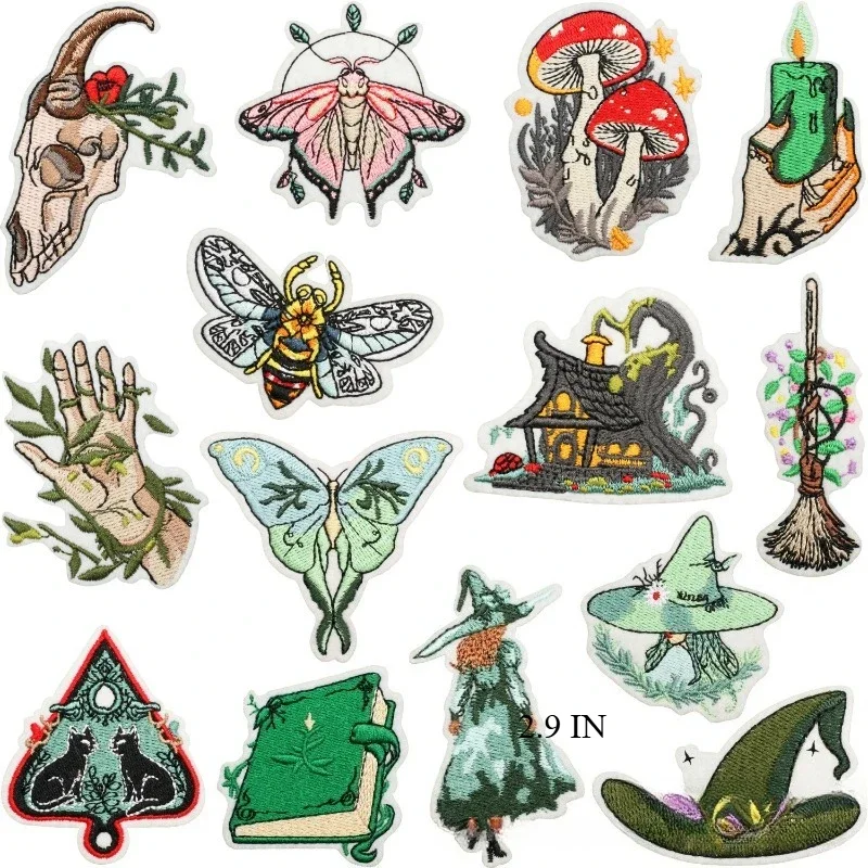 Magic Forest Embroidery Cloth Sticker Magic Book Patch Sticker Wizard Bag Decoration Embroidery Label Heat Transfer Seal Sticker