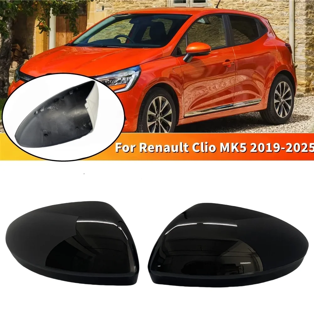 

Pair Car Side Rear View Mirror Covers Door Side Wing Mirror Caps For Renault Clio MK5 2019-2025 Replacement Mirror Caps