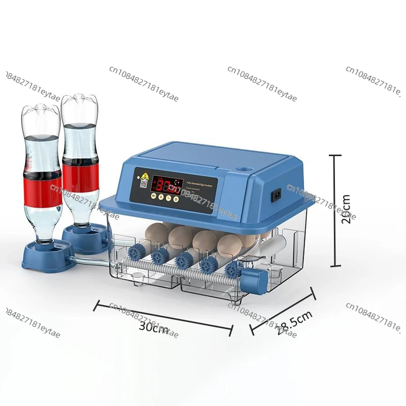 Certified Egg Incubator 360 Degree Roller Tray Automatic 9/12/24/36 Capacity Duck Quail Pigeon 220V Polypropylene