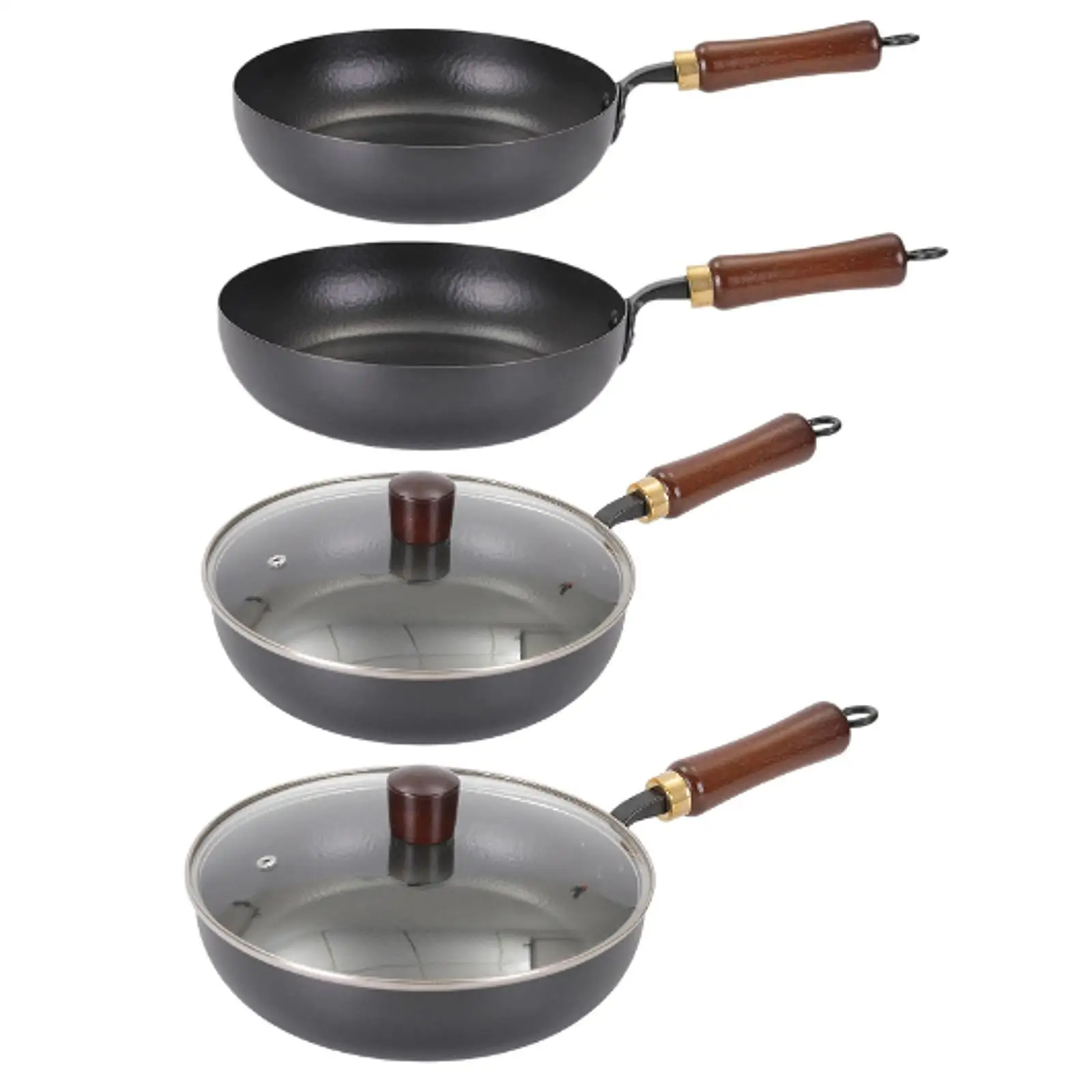 

Iron Wok Pan Nonstick Uncoated Rustproof Frying Pot Kitchen Supplies for Electric Induction Gas Stoves Cookware Wooden Handle