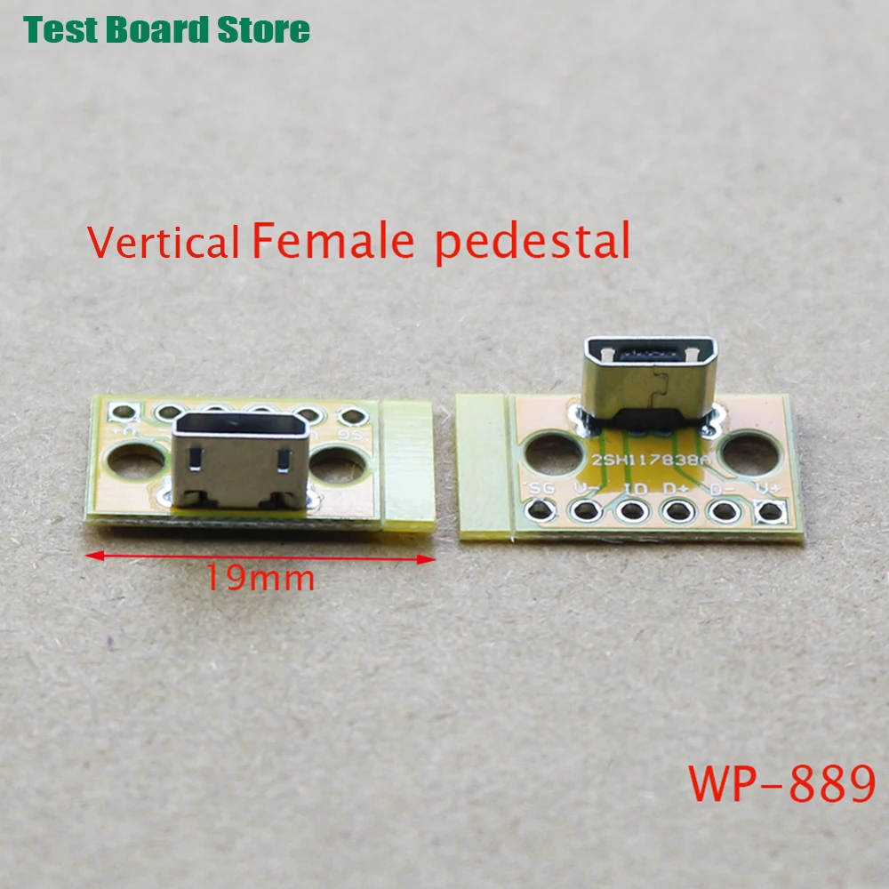 Papan Ujian 1Pcs USB MicroUSB Micro Type C สำหรับท่านชายหญิงหัวเชื่อมต่อ PCB Converter อะแดปเตอร์ Breakout 180องศาแนวตั้ง