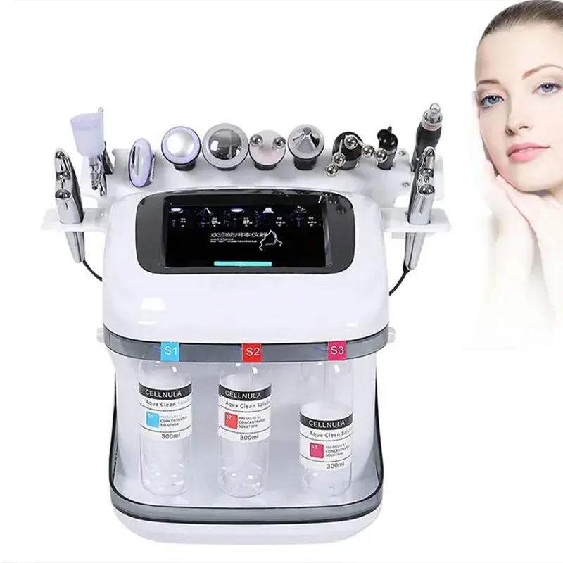 

10 in 1 Hydro Dermabrasion Oxygen Facial Beauty Machine H2O2 Deep Cleaning Aqua Peel Skin Care Device for Home Use