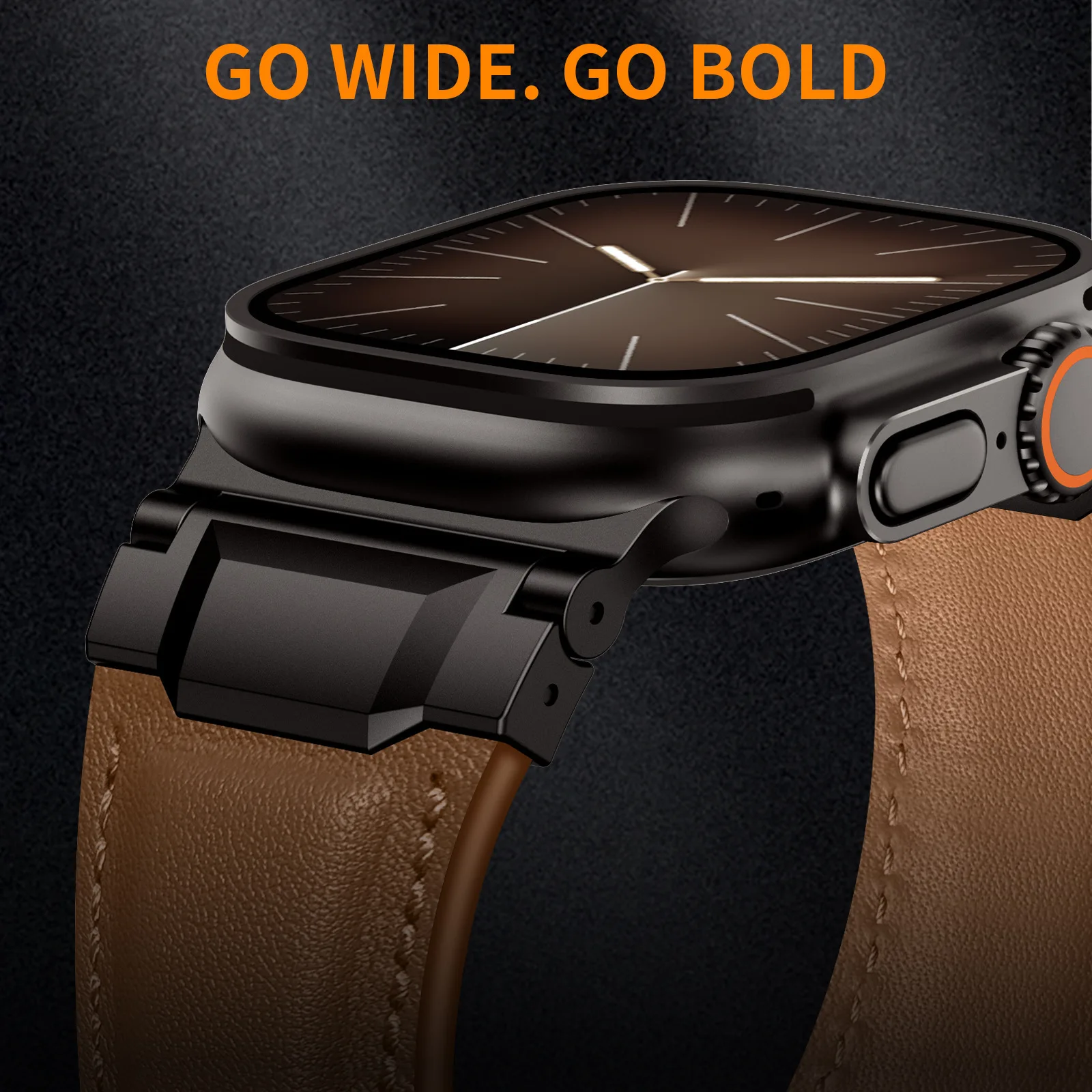 Echtes Lederarmband für Apple Watch Ultra 4 3 49mm 46mm 45mm 44mm 42mm Handgelenksarmband Correa iWatch Series 12 11 8 7 9 SE – Detail 2