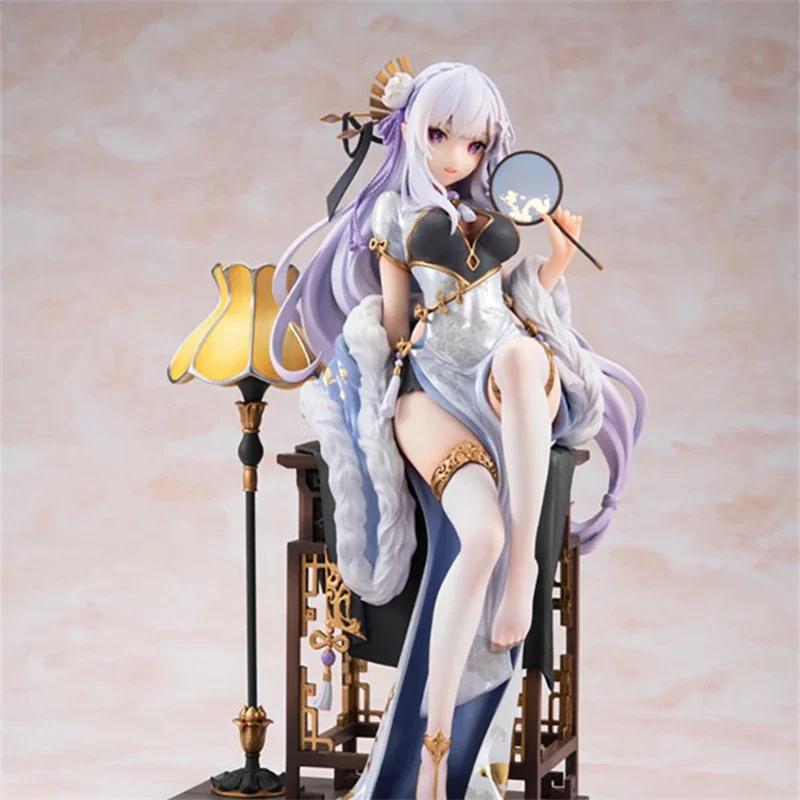 23cm 리:제로부터 시작하는 이세계 생활 에밀리아 애니메이션 피규어 에밀리아 렘 액션 피규어 PVC 모델 장식품 장난감 인형 선물