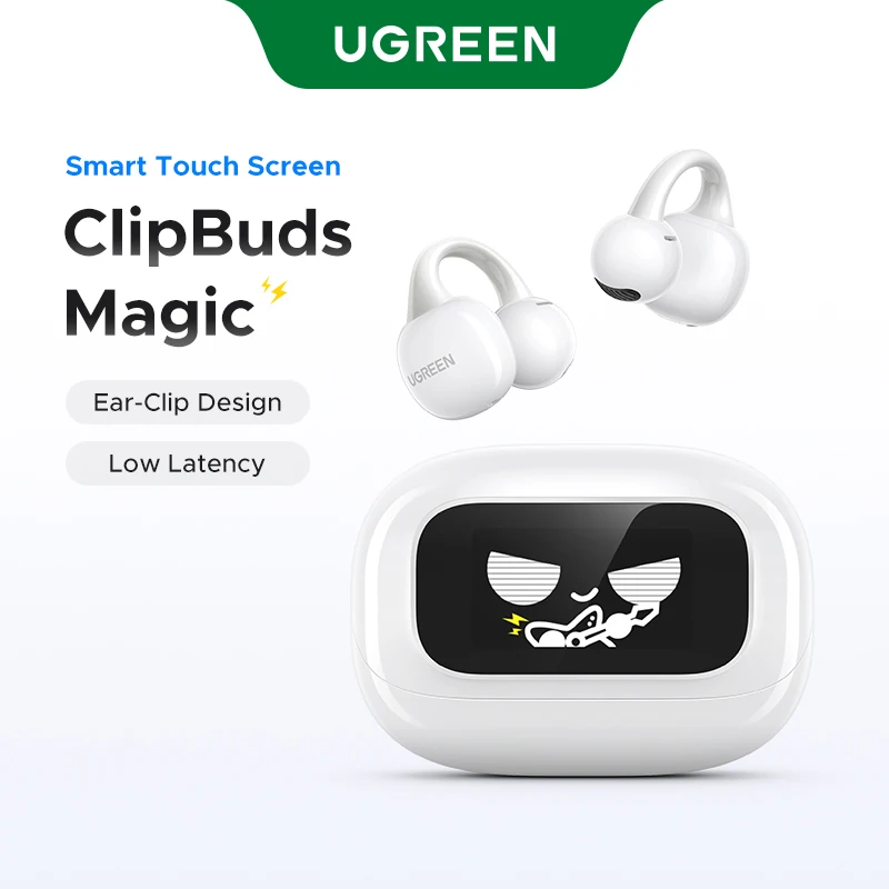 UGREEN LCD Full Color Smart Screen Wireless TWS Bluetooth Earphones Earbuds 52dB Active Noise Cancelling ANC In Ear Headphones