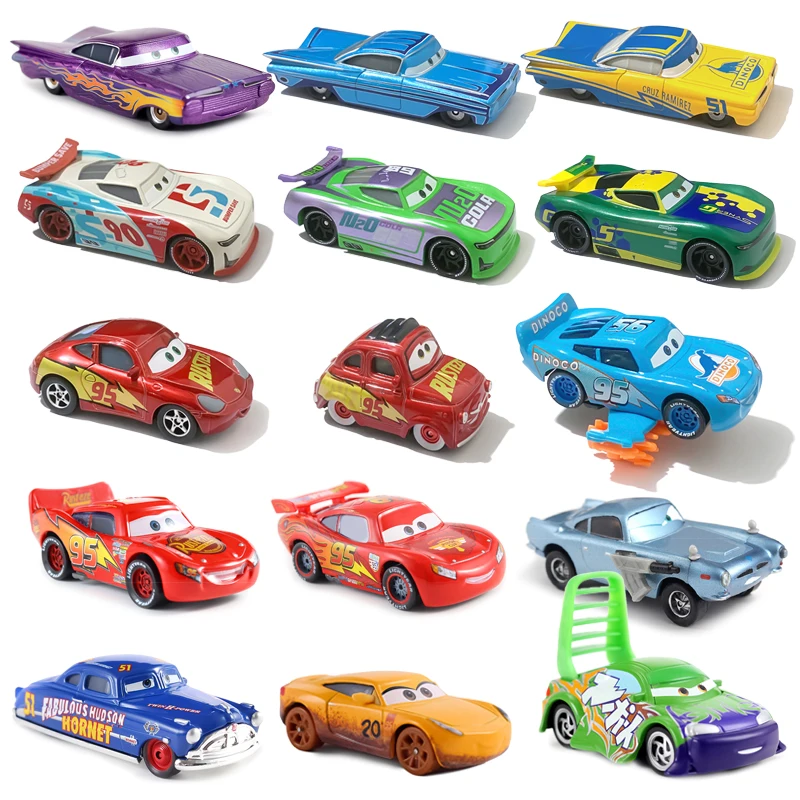 Disney Pixar Children's Toys Cars Dinoco Lightning McQueen Bomb Racing Anime Figure 1:55 Diecast Alloy Car Model Birthday Gifts