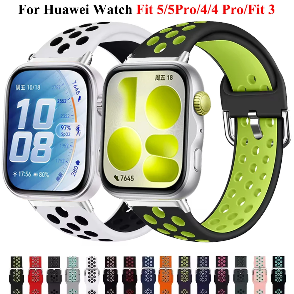 Armband für Huawei Watch Fit 5 5Pro Sport-Armband Zubehörband für Huawei Watch Fit 3 Fit 4 Fit 4Pro Silikon-Uhrenarmband