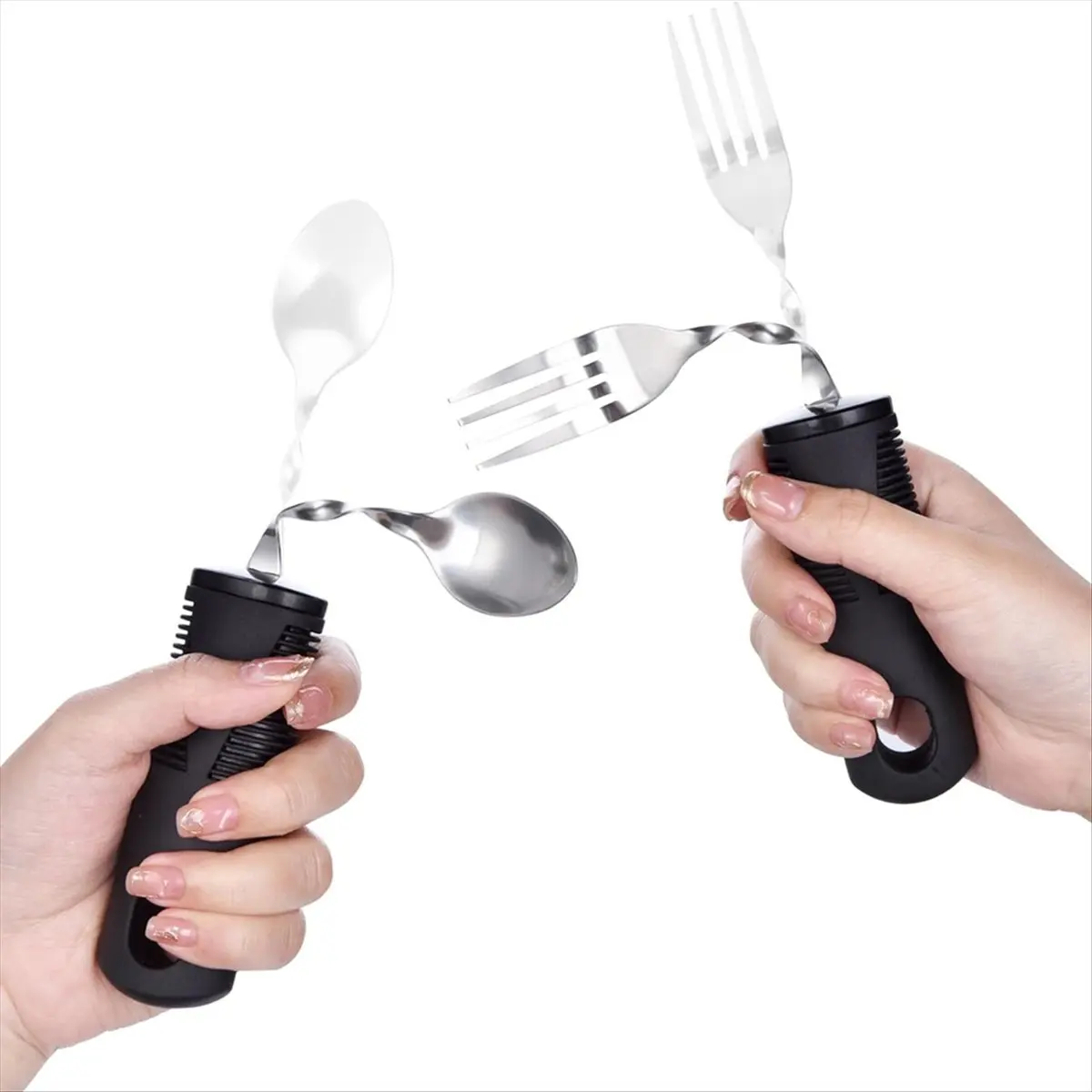 HITL 4pcs Bendable Cutlery Disabled Utensil Adult Weighted Utensils Elderly Built Adults Adaptive Tableware Gadgets