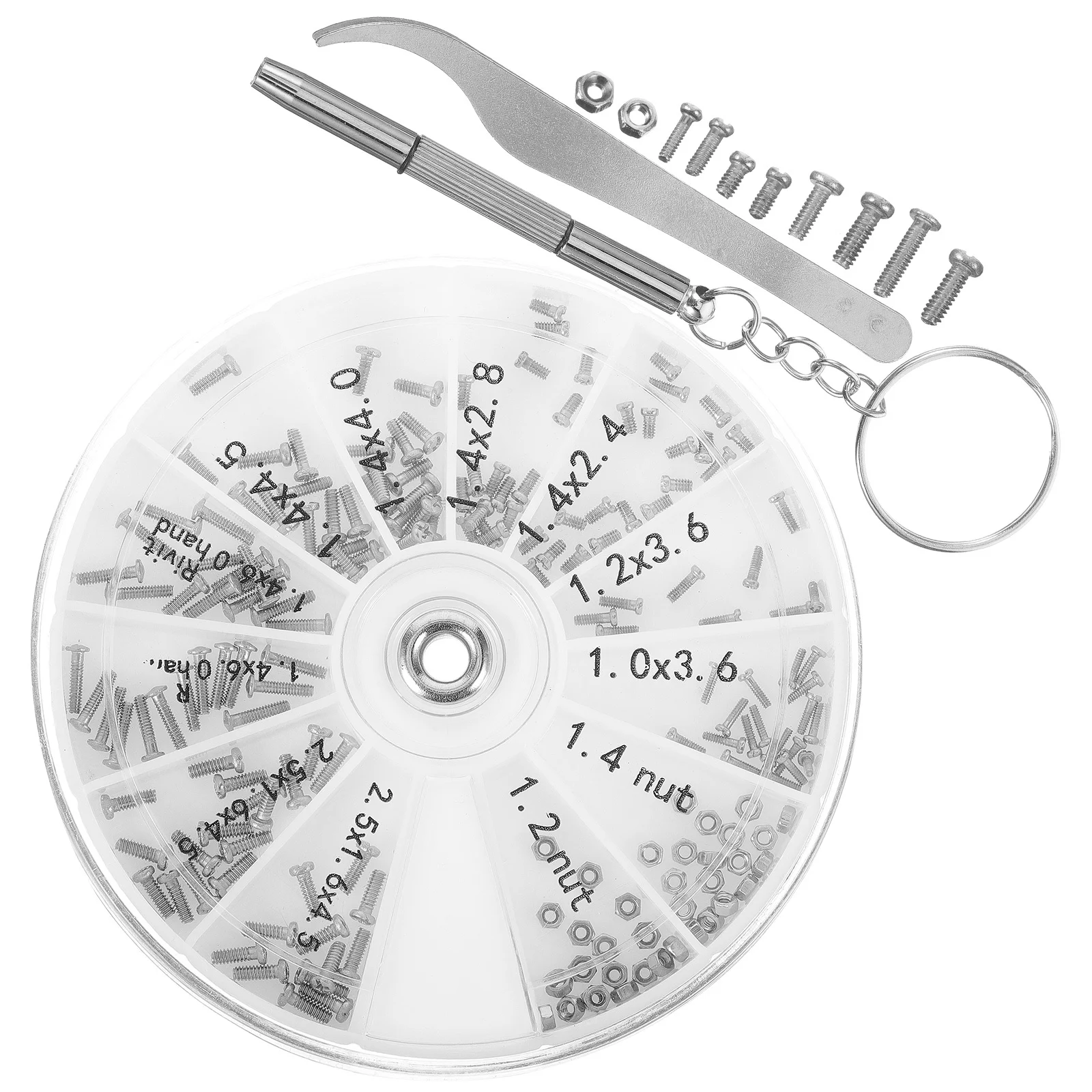 1Set Eyeglass Screws Repair Kit Stainless Steel Tiny Screws Screwdriver Tweezer Glasses Tool Kits Watch Sunglass Fixing