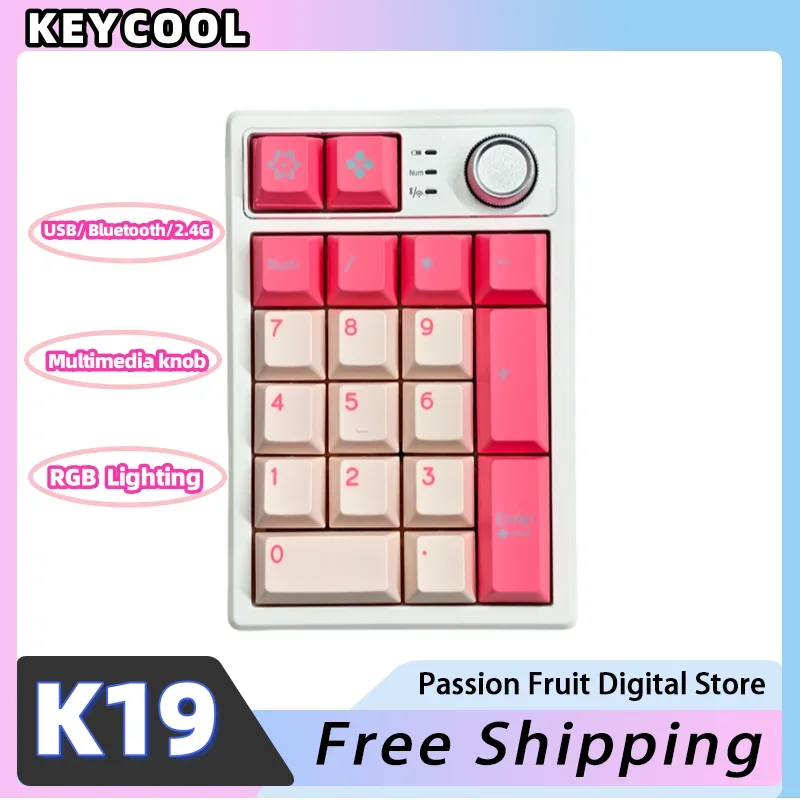 

Механическая клавиатура KEYCOOL K19 для ноутбука, Bluetooth, индивидуальная конструкция, RGB подсветка, мини-клавиатура для Win/IOS
