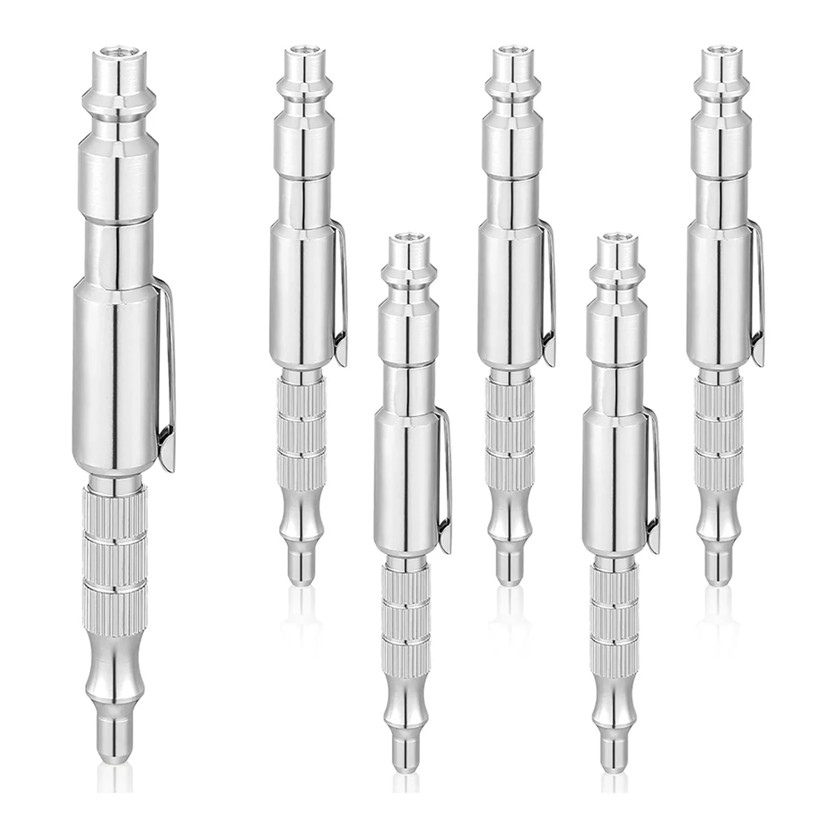 6Pcs 1/4In I/MType Adjustable Pocket Plug Air Blow GunAir Blower for Compressor Air Blower Pen for Dust Cleaning,Silver