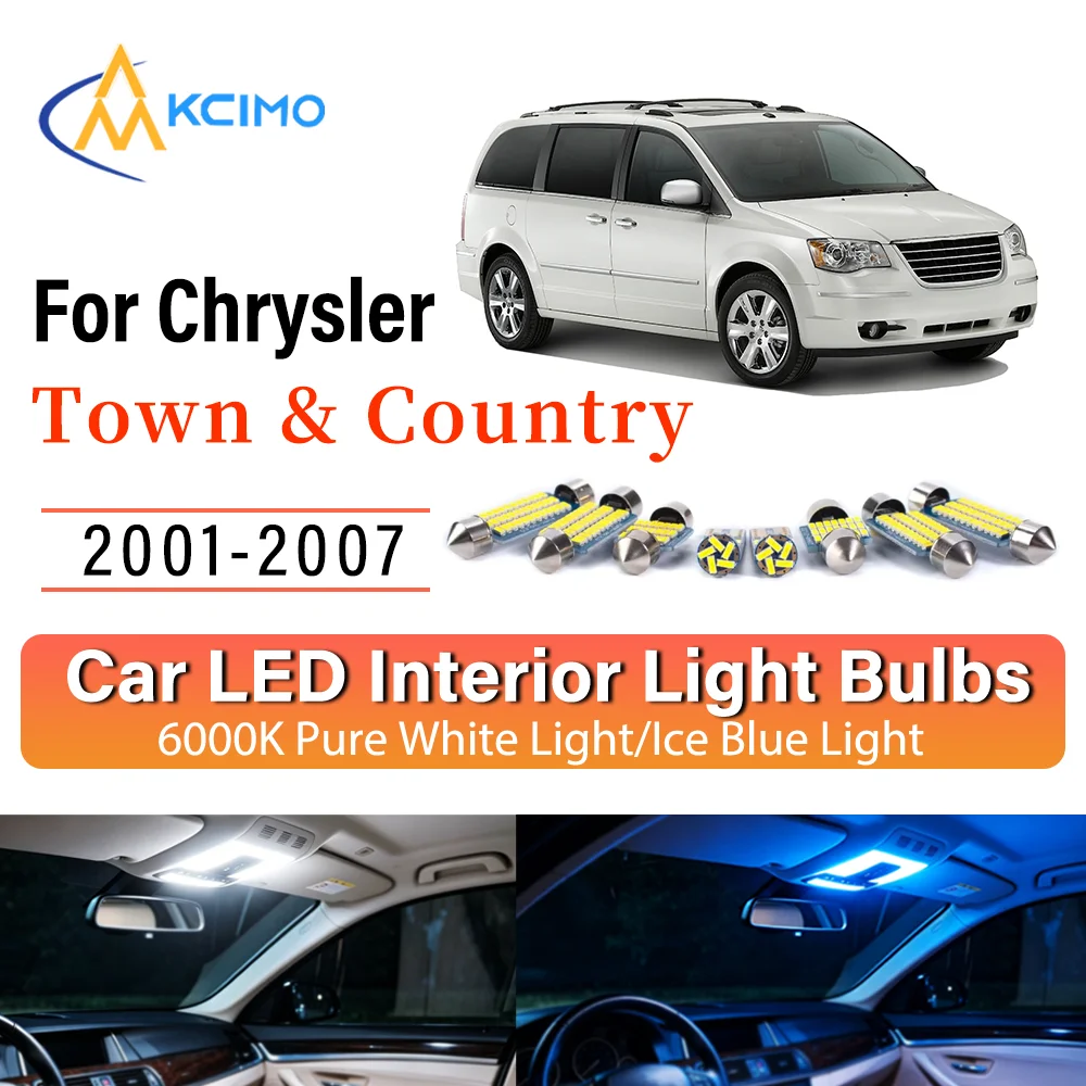 

Interior Lighting Kit For Chrysler Town & Country 2001-2007 LED Bulbs for Dome Map Door Trunk License Plate Light