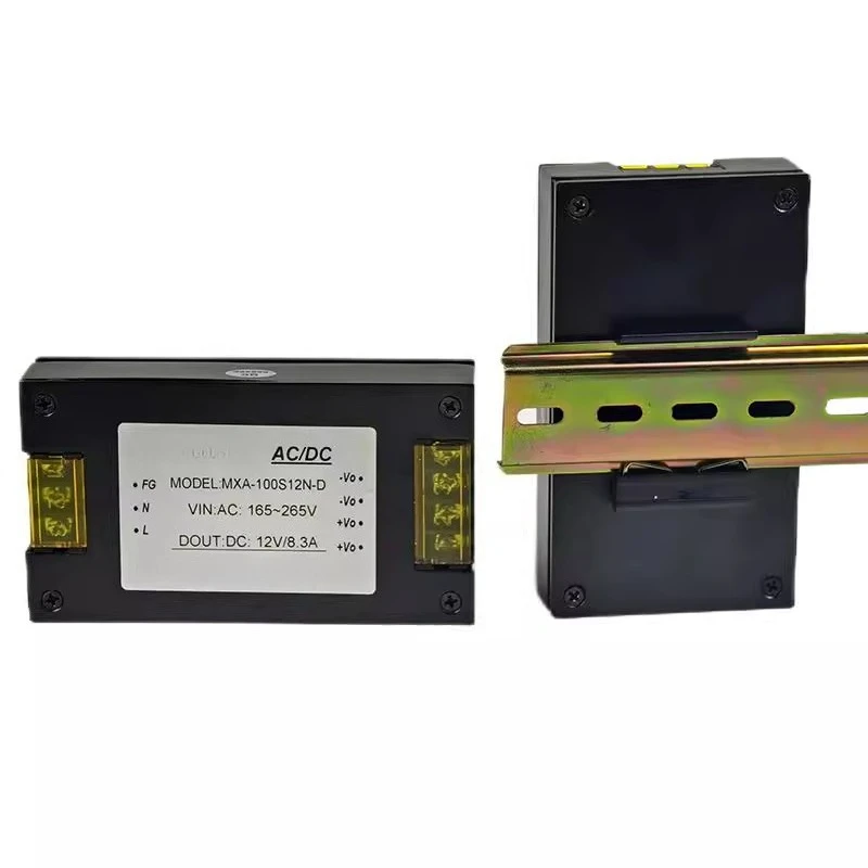 AC-DC دليل السكك الحديدية وحدة الطاقة المحمولة قناة واحدة 30W50W75W100W 220 فولت إلى 5v12v15v24v48v