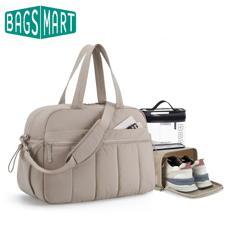 

BAGSMART 3pc Travel Bag Lightweight Outdoor Gym Bags Large Capacity Weekender Duffel Storage Handbag Travel Essentials