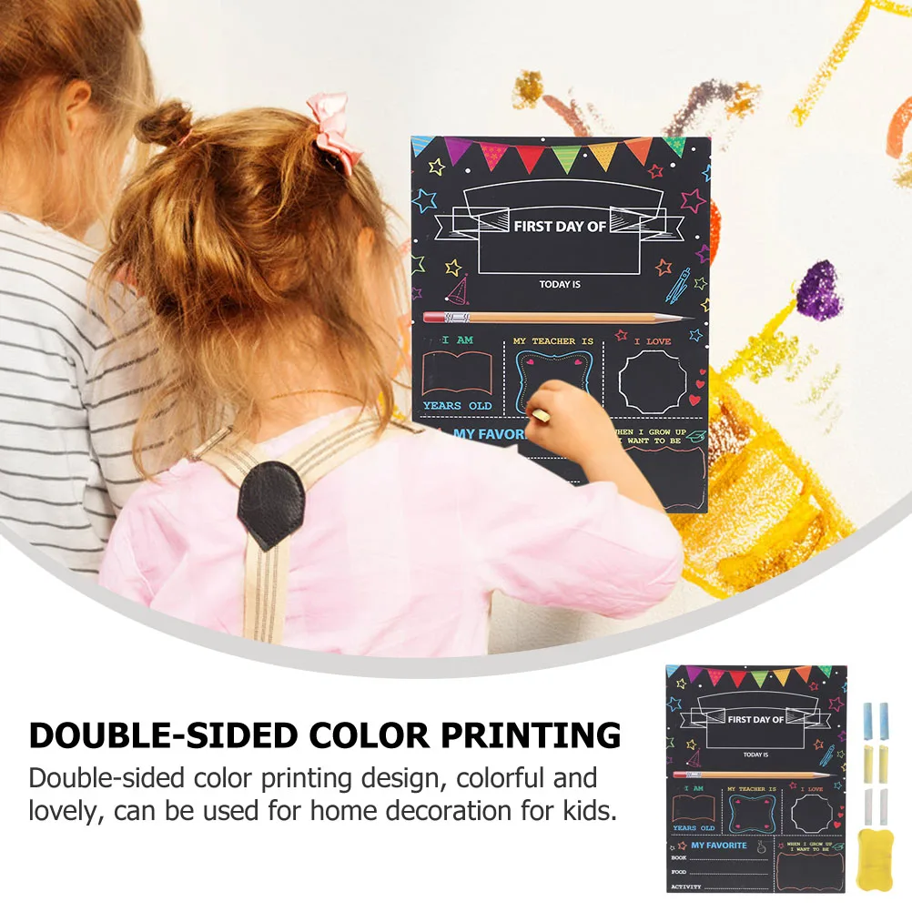 

1Set Double Side Wooden Chalkboard Student School Sign First Day Kindergarten Preschool Classroom Decoration 1st Day Chalkboard