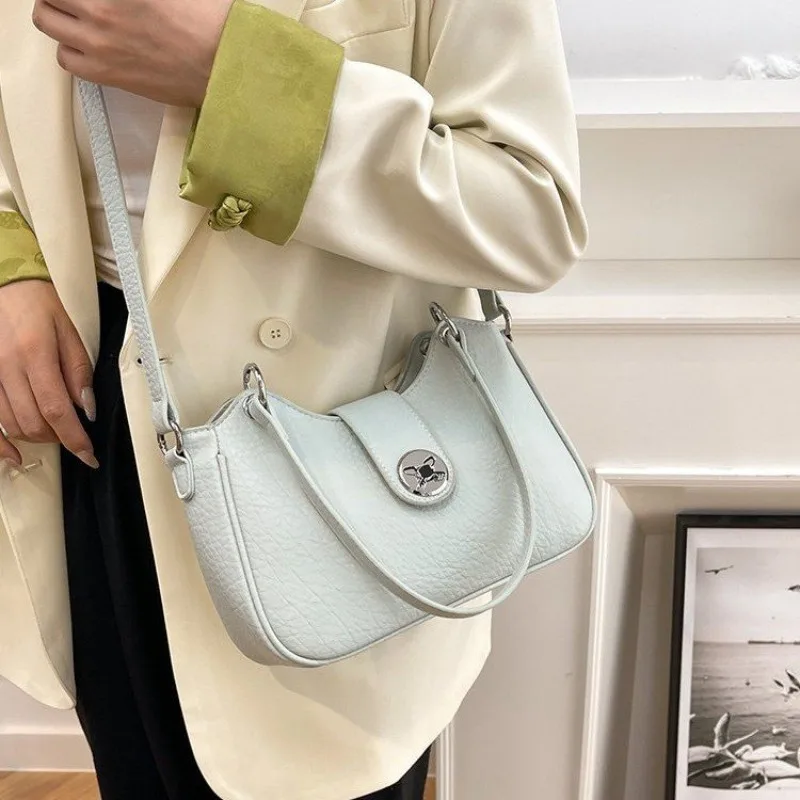 

Chic Diaper Bag: Women's Luxury Simple Leather Handbag, High-End Vintage Messenger With Elegant Designer Paris Logo