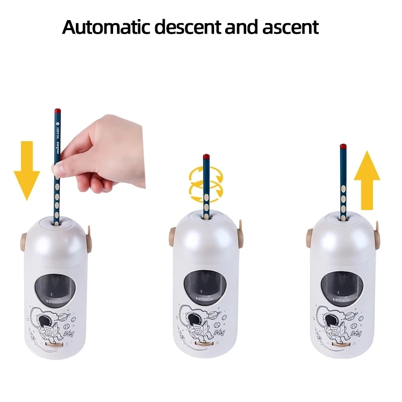 Tenwin cartoon Automatic pencil sharpener Type-C Astronaut Electric Sharpener Pencils school nice Students stationery