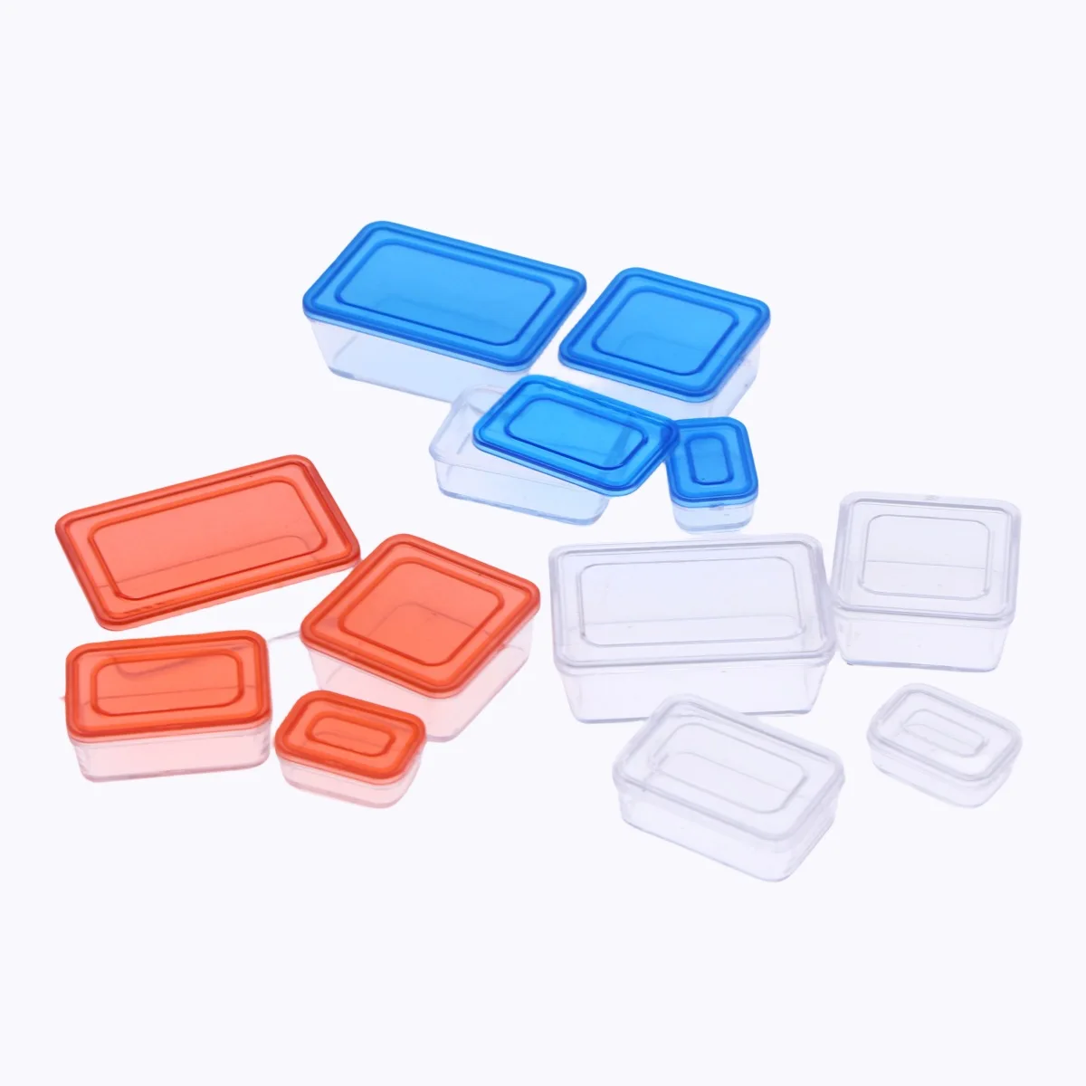 4pcs/Set Dollhouse Miniature Plastic Transparent Fresh Keeping Box Mini Food Storage Box Simulation Kitchen Tableware BentoModel