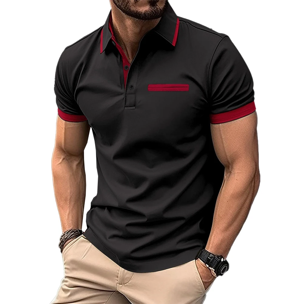 

Male T Shirt T Shirt Men Polyester Regular Short Sleeve Slight Stretch Summer T Shirt Brand New Turn-Down Collar