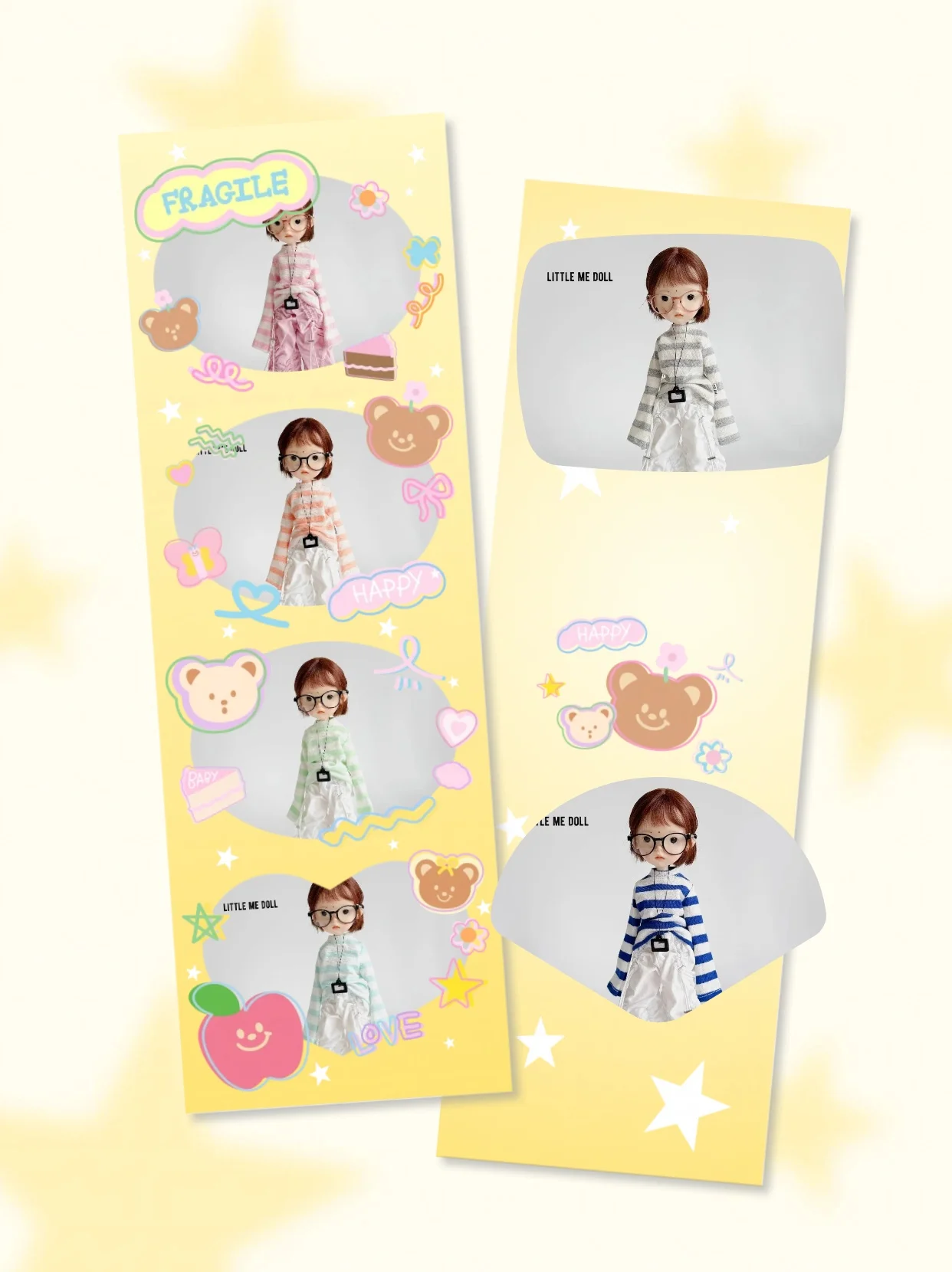 【フィギュアなし】先行販売女性人形の服飾品フレッシュカラーストライプtシャツ女の子用アクションフィギュアおもちゃフィットob22-24ブライス