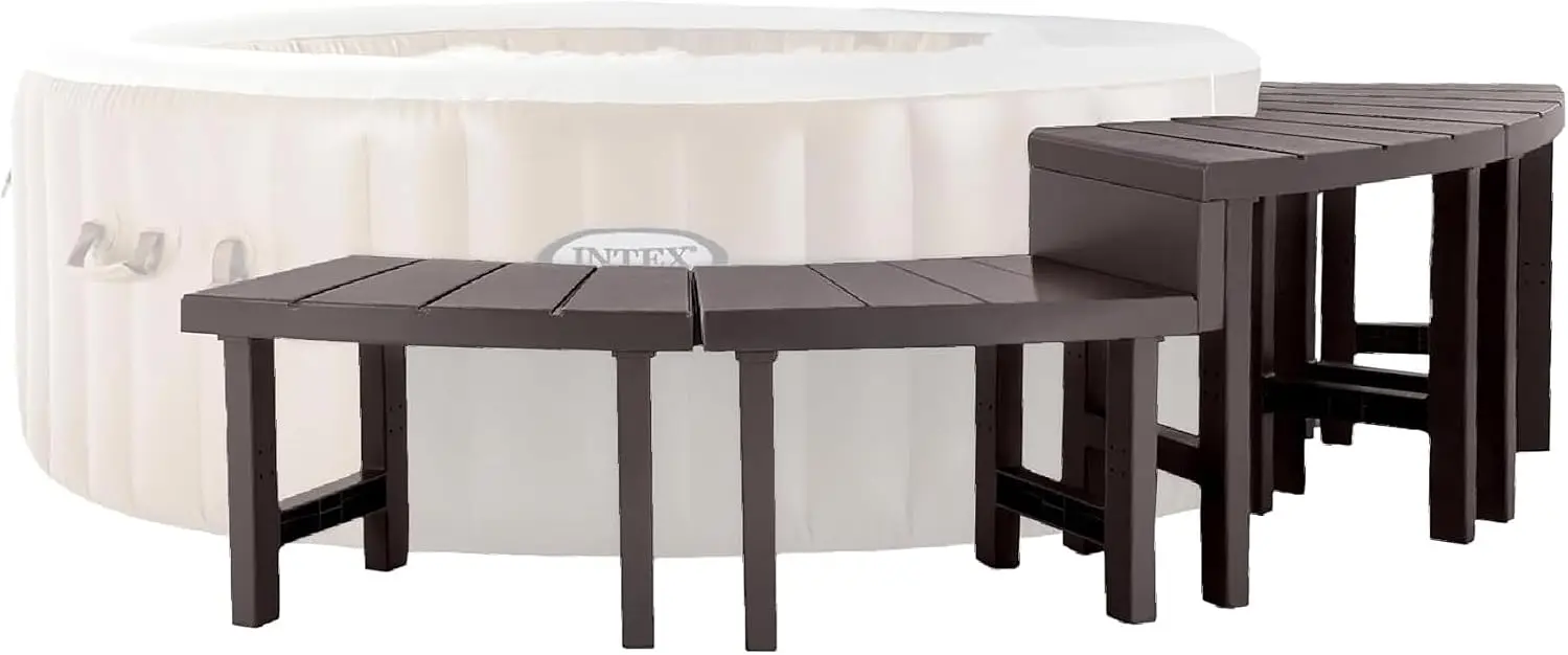 Set of 4 PureSpa Benches, 2 Medium and 2 Tall Bench Accessories Compatible with Inflatable Hot Tub 4 Person Spas (Bench Accessor