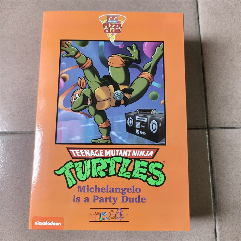NECA Leonardo Führt die Turtles-Figuren an: Donatello, Raphael, Pizza Club Turtles Actionfiguren, Anime-Modell-Spielzeug, Deko-Set mit 4 Stück