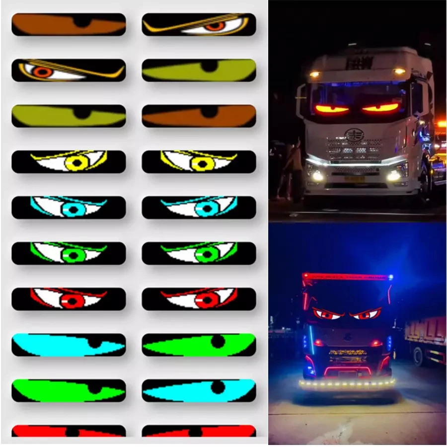 Remote Control Truck Devil Eye LED Matrix Pixel Panel Soft Foldable Lighting Graffiti Scrolling Board Windshield Car Accessories