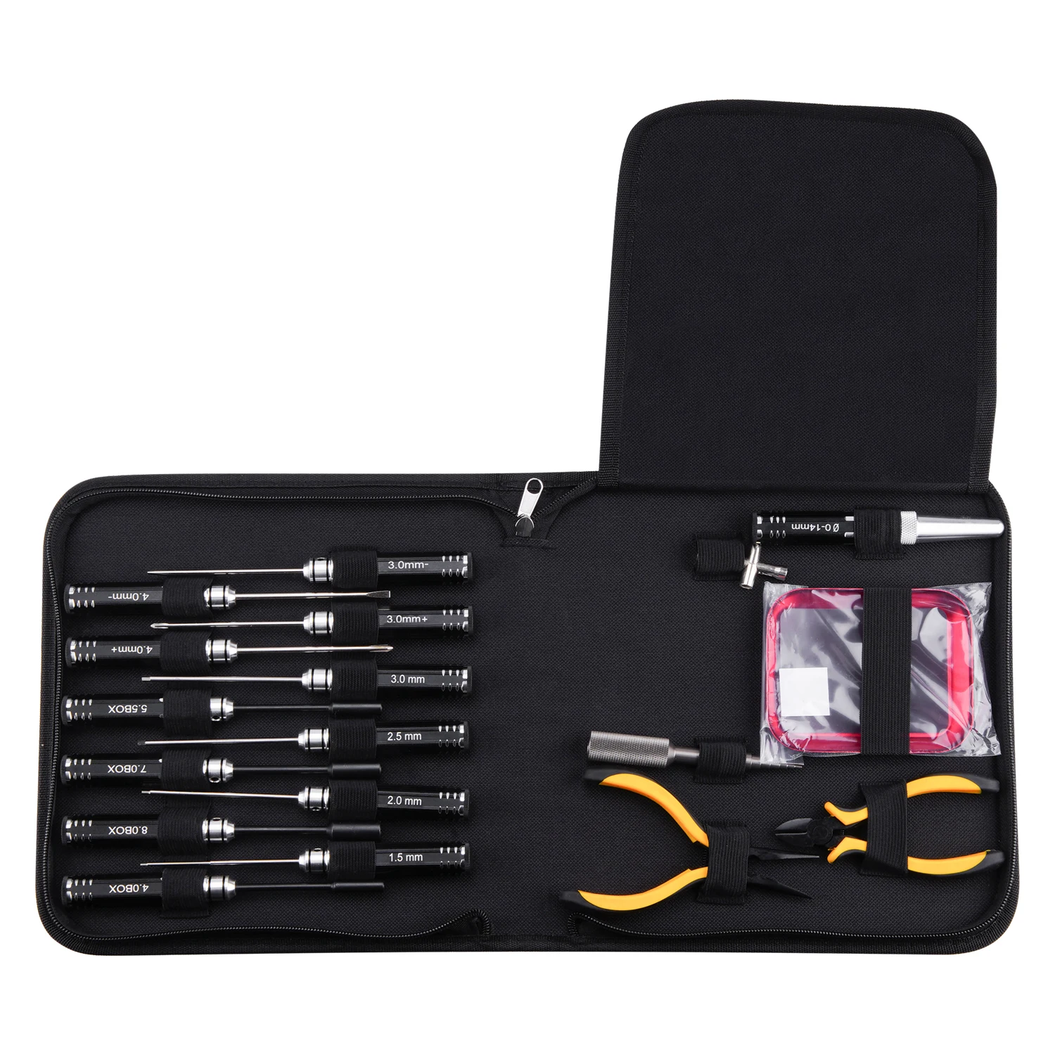 TCRC 18in1 RC Tool Kit Flat/Phillips/Hex Screwdriver Set/Nut Socket Spanner/Body Reamer Repair for RC Car Helicopter
