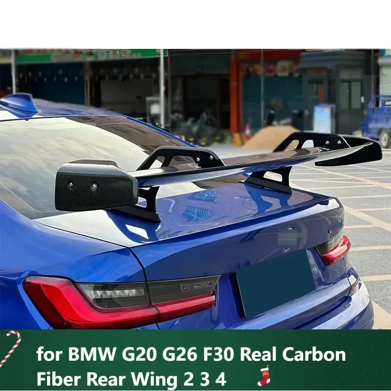 

New！ Universal Type Spoiler for BMW G20 G26 F30 Real Carbon Fiber Rear Wing 2 3 4 Series Tail Fin Accessories