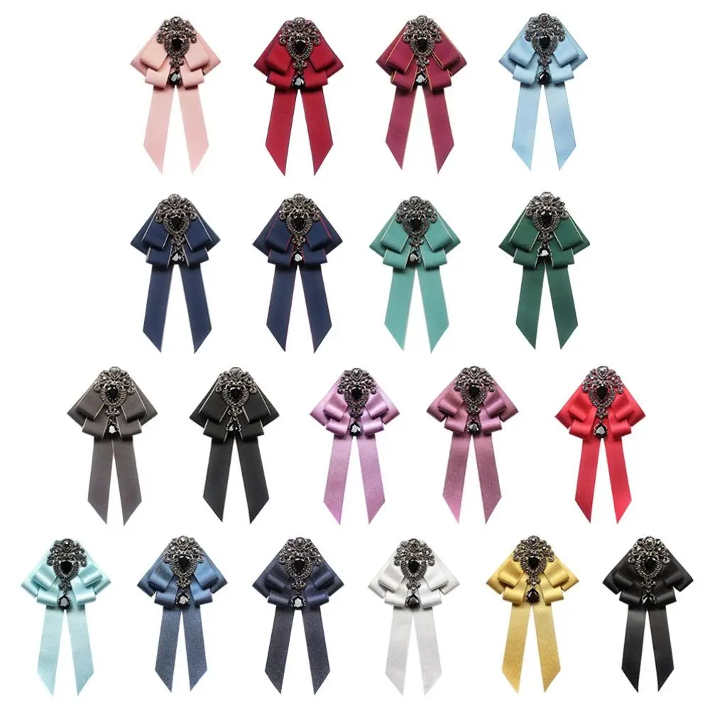 الأعمال الرسمية فستان قميص أسود حجر الراين الشريط ربطة العنق الكورية حجر الراين كريستال ربطة القوس فيونكة قماش نسيج الفن اليدوية