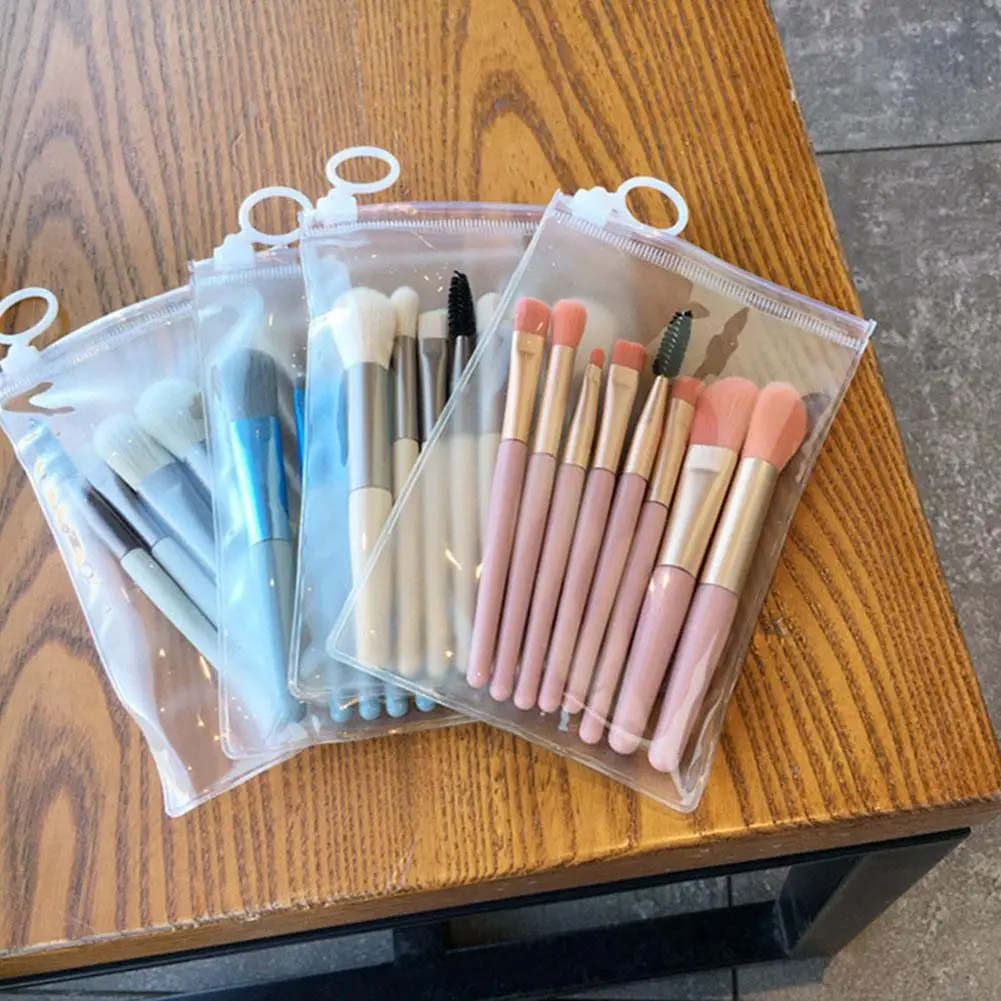 แปรงแต่งหน้าขนาดเล็กแบบพกพาอายแชโดว์ Foundation Blush Brush Kit พร้อมขนแปรงสังเคราะห์นุ่ม Travel-Friendly Beauty Tools 8 ชิ้น