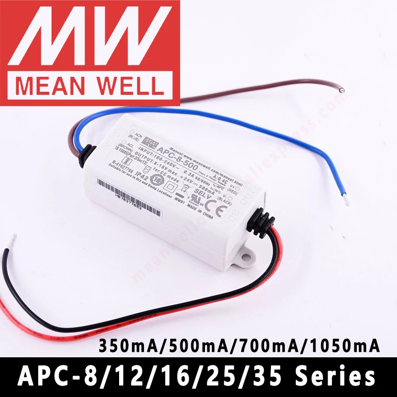 Mean Well APC-8/12/16/25/35-250/350/500/700/1050mA Meanwell illuminazione a LED per interni SMPS LED alimentatore a commutazione a corrente costante