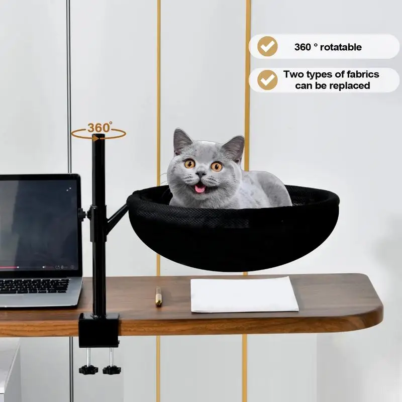 

Cat Bed For Desk Desk Mounted Cat Bed Hammock 360 Rotating Nest Pet Supplies With Removable Washable Cover Modern Decor For Home