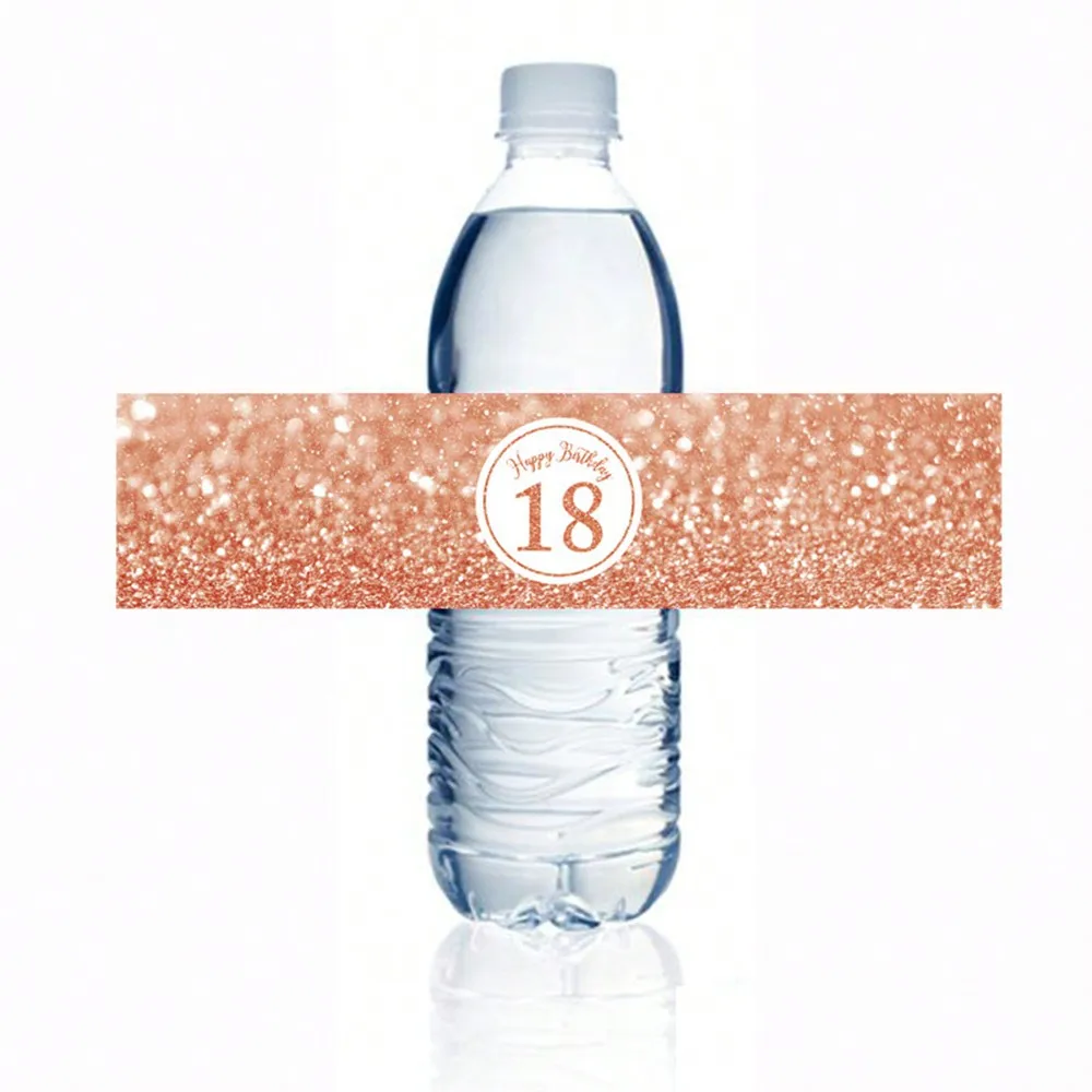 20 Stück Happy Birthday 18 30 40 50 60 Jahre Wasserflaschen-Aufkleber Digitale Etiketten Happy Birthday Party Dekoration Flaschenaufkleber – Detail 7