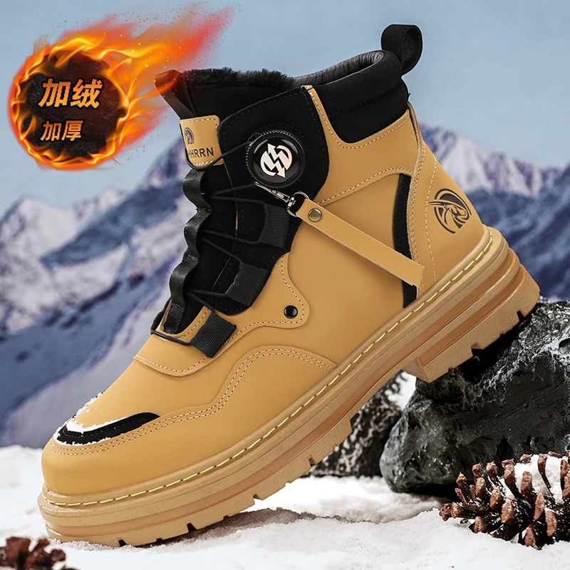 

Winter cotton boots cold resistant and warm snow boots outdoor fashionable thick soled horse boots military boots hiking boots