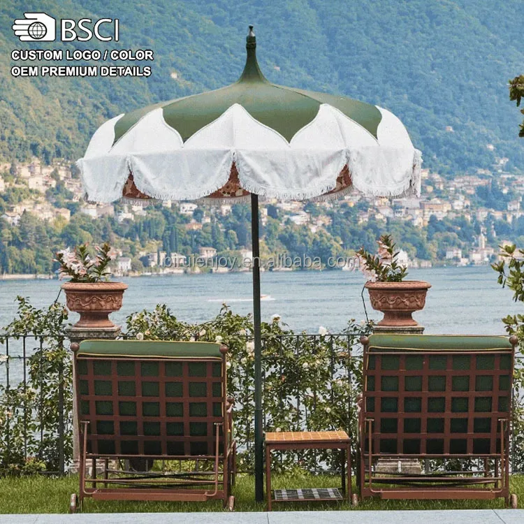 

Современный зеленый зонт для патио, прочный алюминиевый столб, уличная мебель, зонтик от солнца, бахрома для двора, парка, бассейна, заднего двора, экстерьера