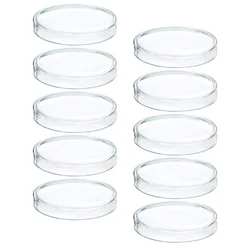 10 Pcs Glass Petri Dish Disposable Sterile Culture Agar Dishes Mushrooms Plates Plastic Laboratory Holder Tray Lid