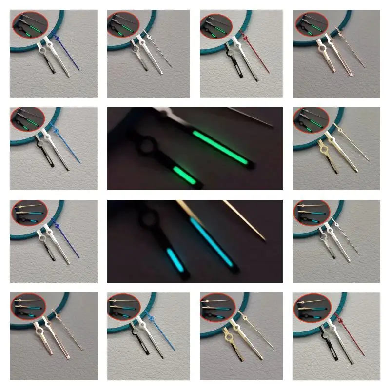 Mod Watch Hands NH35 NH36 BGW9  Ice Blue C3  Super Green Luminous Pointer Fits for NH35 NH36 4R 6R  Automatic Movement