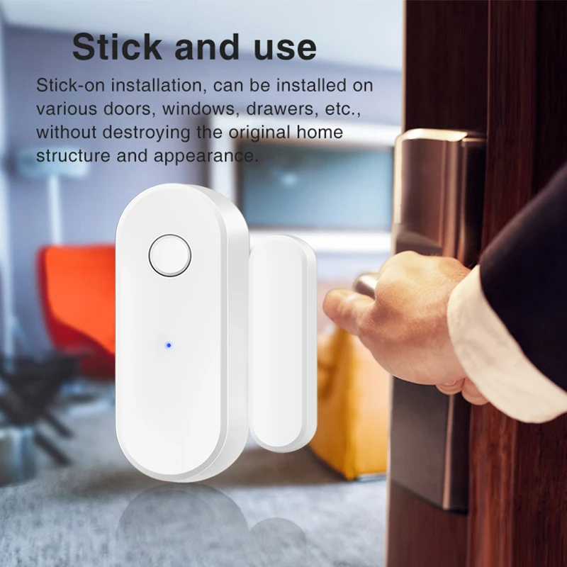 Tuya Zigbee Door Sensor Smart Home Security Window Detector Automatic Sliding Door Magnetic Contact Sensor Support Alexa Google