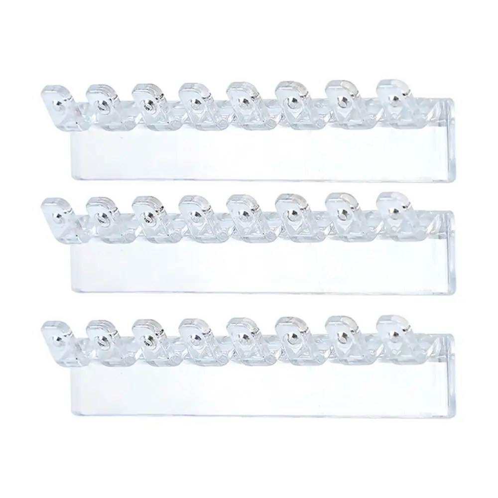 6Pcs Plastic Jewelry Display Rack Adhesive Paste Wall Hanger Jewelry Hanging Hooks Earrings Necklaces Transparent