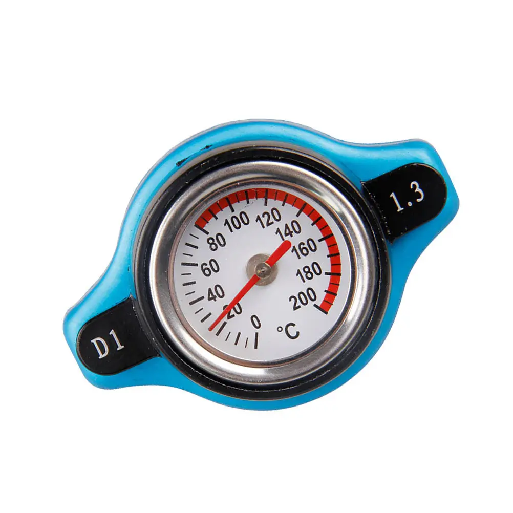 Car Water Tank Cover 1.3 Bar Water Temperature Gauge Radiator Cap Strong Seal Easy Install Dial Thermometer Temperature Meter