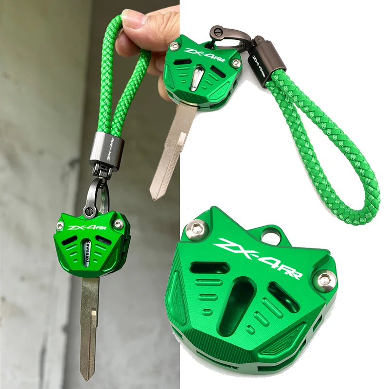 For KAWASAKI ZX-4R ZX-4RR ZX4R ZX4RR 2023 2024 Motorcycle CNC Motorcycle Key Cover Case Shell KeyRing KeyChain