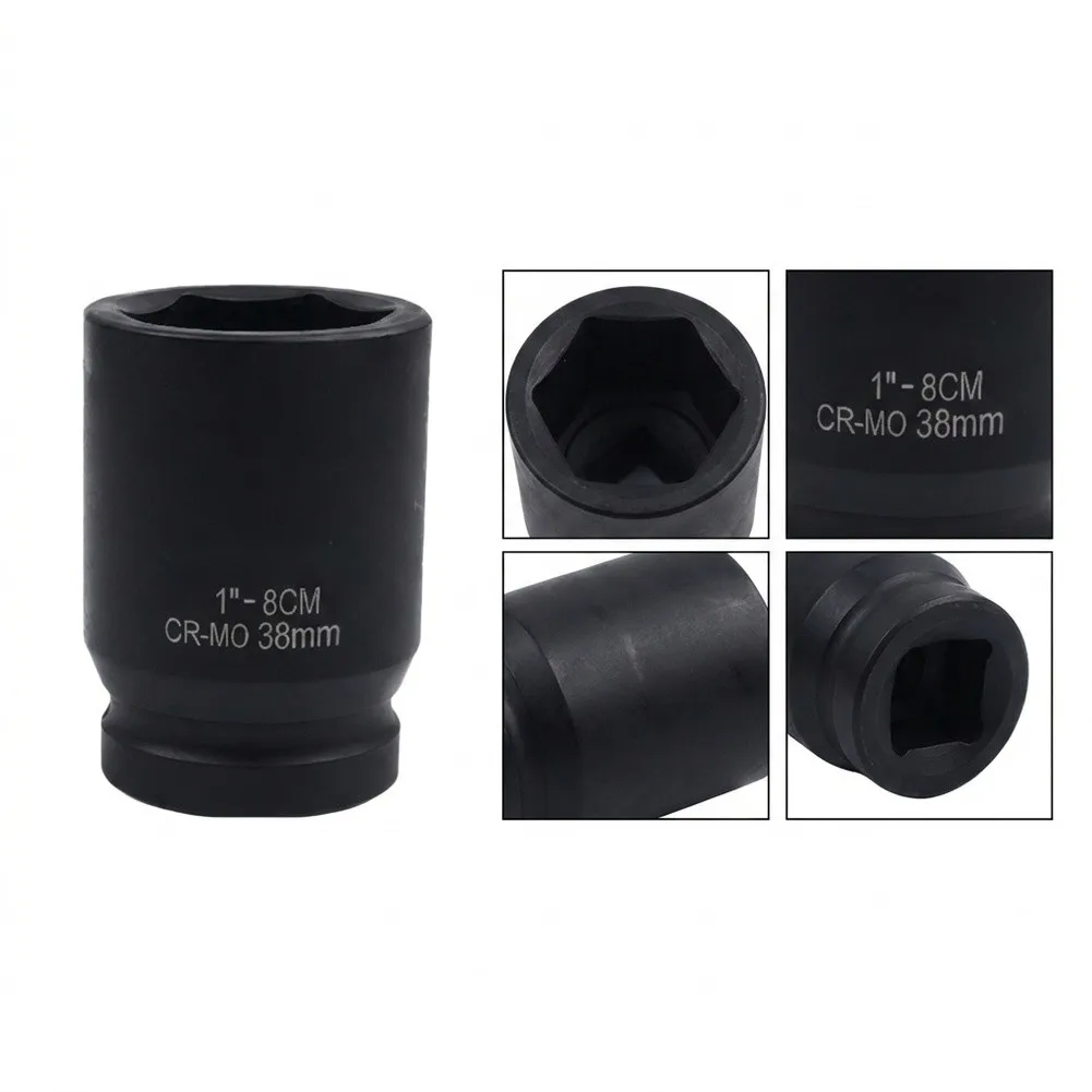 38 mm Socket with 1-Inch Square Drive for Pneumatic For Impact Wrenches Supporting Reliable Engagement on Large Lug Nuts