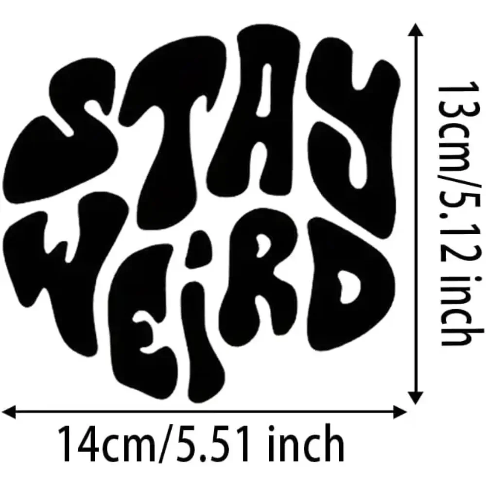 Stay Weird Retro Psychedelic Gradient Vinyl Sticker, Waterproof Hippie Style Decal for Car Window Bumper Laptop Water Bottle