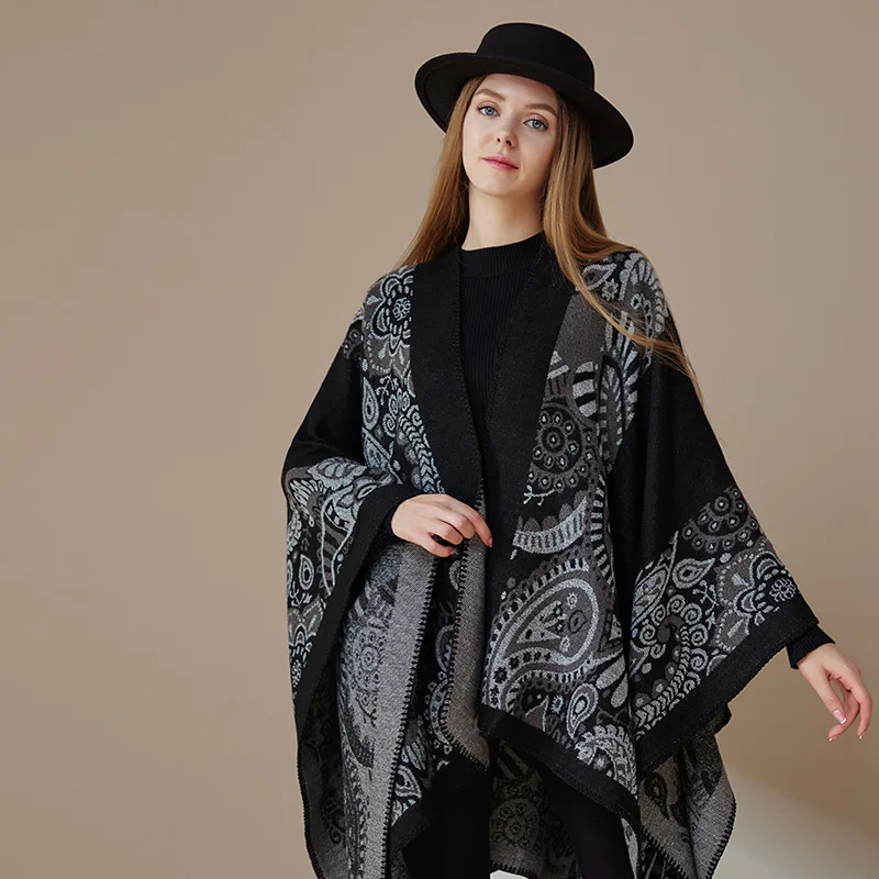 

Warm awl Outerwear Women's Autumn Winter Travel Ethnic Sle Cowl Ne Coat Faionable Scarf Original Design ex