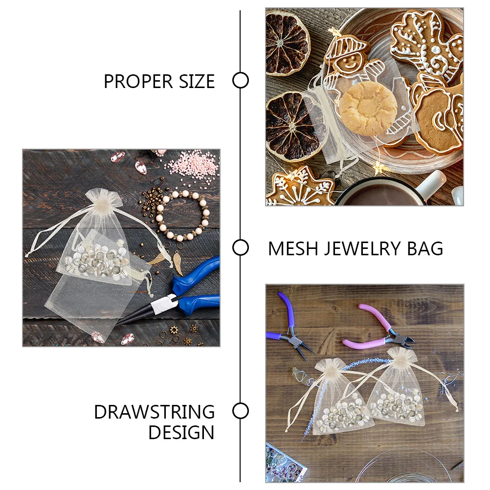 

100 Pcs Organza Bag Drawstring Bags Small Fabric Pouches Gift Bagged Jewelry Jewellery Shopping
