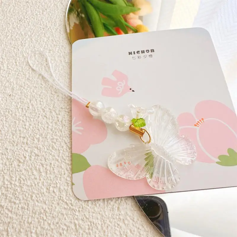 1/2PCS Lily Of The Valley Colorful Butterfly Mobile Phone Chain Fashionable Handmade Suitable For All Occasions Hands-free Trend