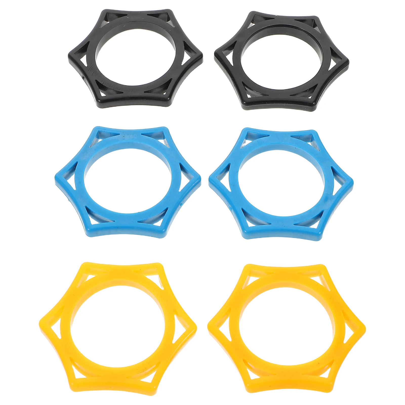 

6pcs Microphone Anti-Roll Rings Black Yellow Rubber Stabilizer Holder Compatible Live Streaming Studio Recording Outdoor